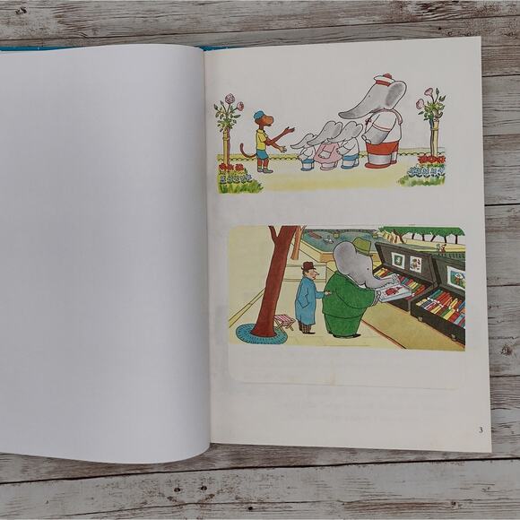 Babar and Father Christmas Altered Book Journal, Recycled Diary - Picture 14 of 16